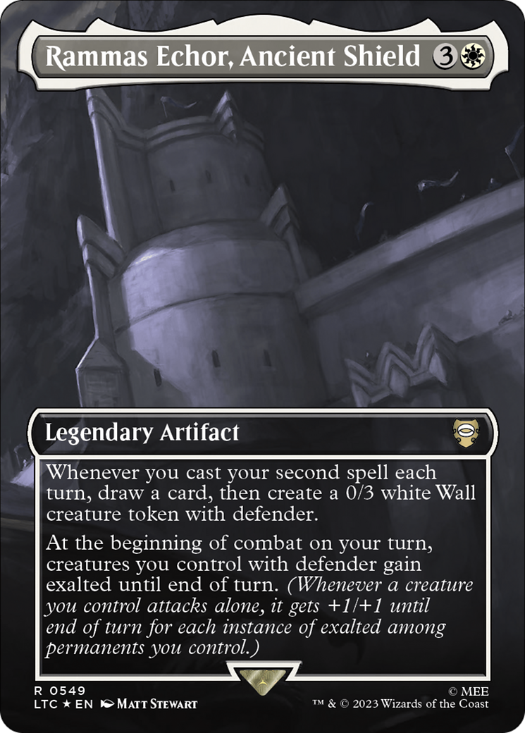 Rammas Echor, Ancient Shield (Borderless) (Surge Foil) [The Lord of the Rings: Tales of Middle-Earth Commander] | Deep Dive Games St. Marys