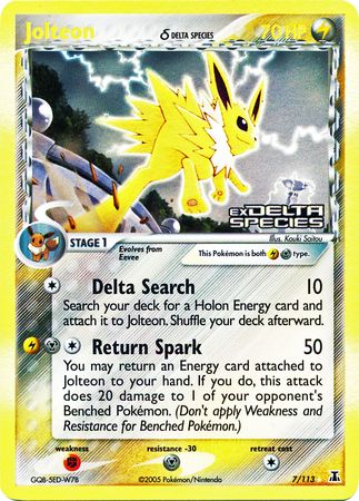 Jolteon (7/113) (Delta Species) (Stamped) [EX: Delta Species] | Deep Dive Games St. Marys