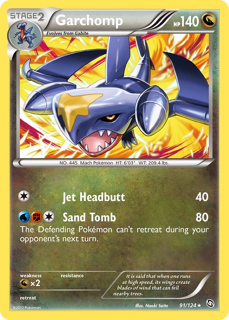 Garchomp (91/124) (Cracked Ice Holo) (Theme Deck Exclusive) [Black & White: Dragons Exalted] | Deep Dive Games St. Marys