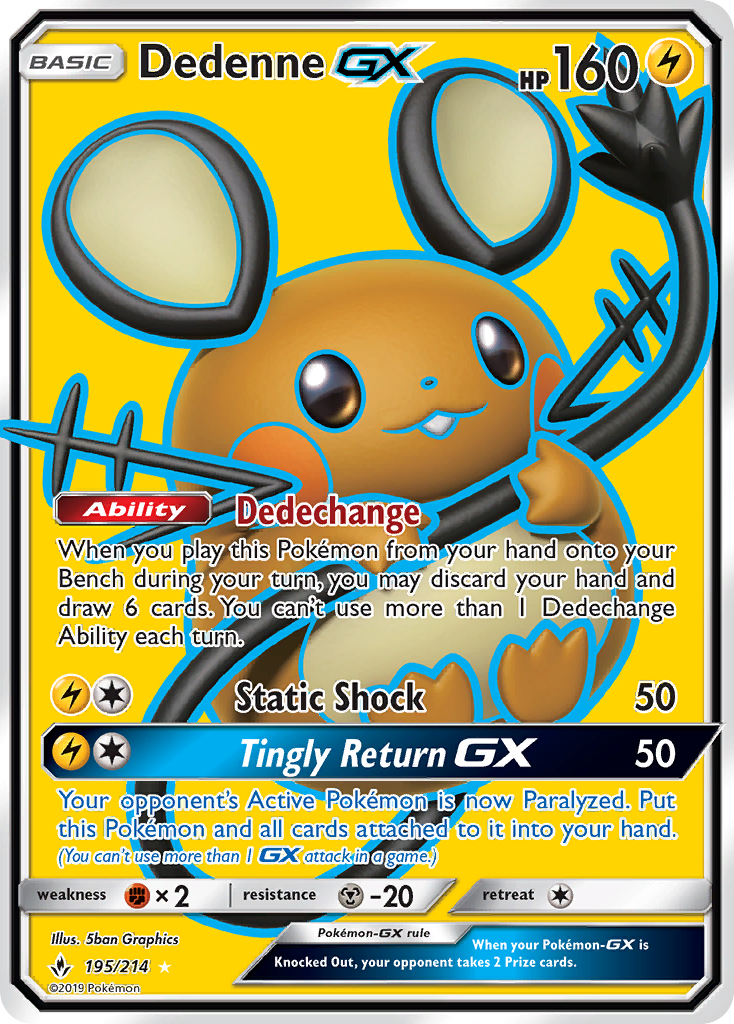 Dedenne GX (195/214) [Sun & Moon: Unbroken Bonds] | Deep Dive Games St. Marys