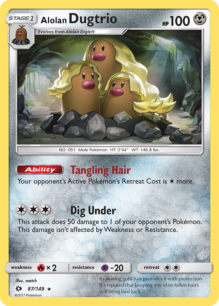 Alolan Dugtrio (87/149) (Cosmos Holo) (Blister Exclusive) [Sun & Moon: Base Set] | Deep Dive Games St. Marys