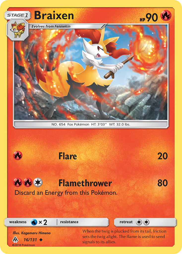 Braixen (16/131) [Sun & Moon: Forbidden Light] | Deep Dive Games St. Marys