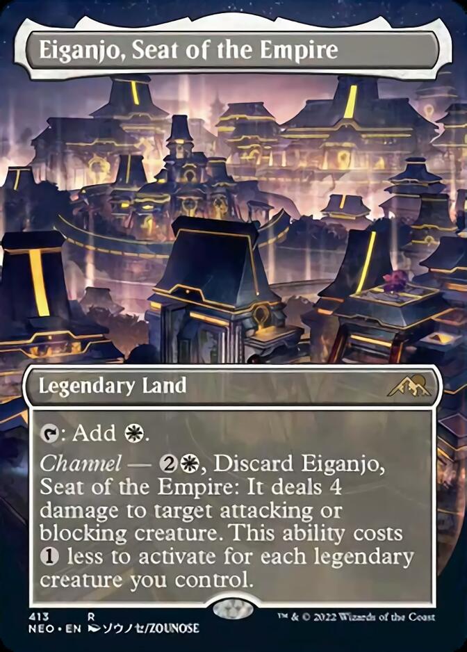 Eiganjo, Seat of the Empire (Borderless Alternate Art) [Kamigawa: Neon Dynasty] | Deep Dive Games St. Marys