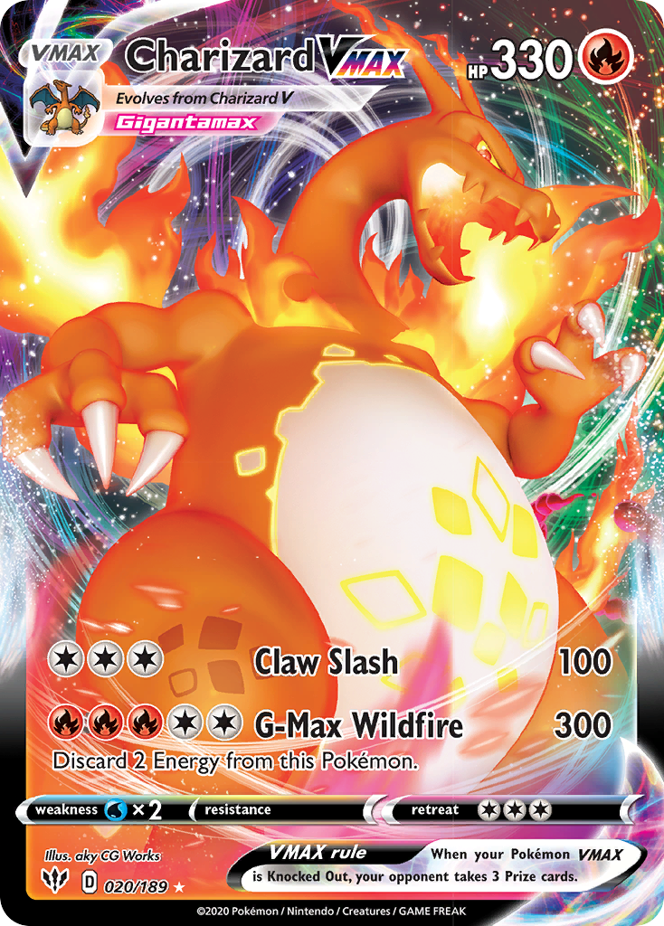 Charizard VMAX (020/189) [Sword & Shield: Darkness Ablaze] | Deep Dive Games St. Marys