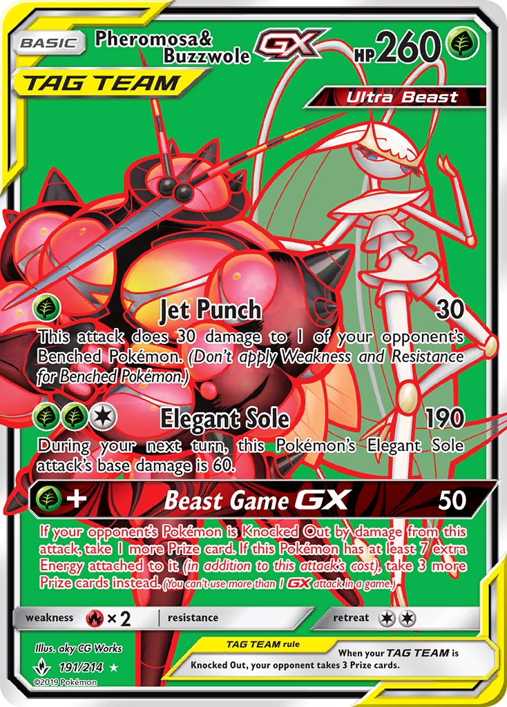 Pheromosa & Buzzwole GX (191/214) [Sun & Moon: Unbroken Bonds] | Deep Dive Games St. Marys