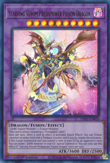 Starving Venom Predapower Fusion Dragon [DIFO-EN036] Ultra Rare | Deep Dive Games St. Marys