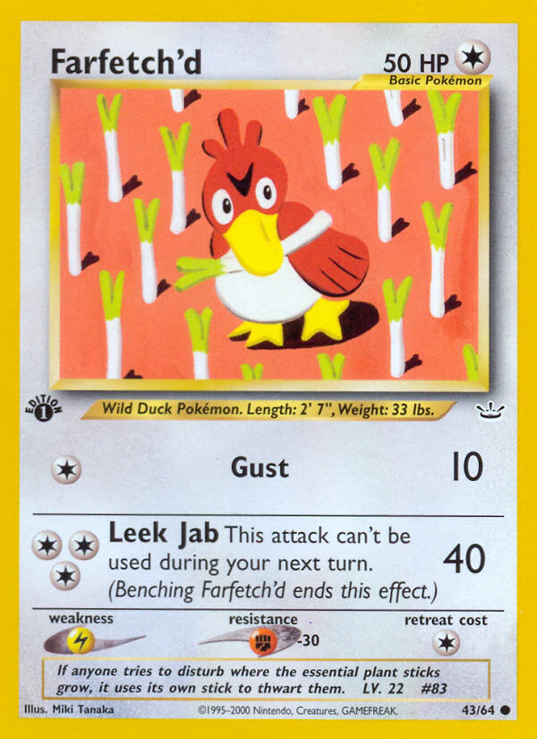 Farfetch'd (43/64) [Neo Revelation 1st Edition] | Deep Dive Games St. Marys