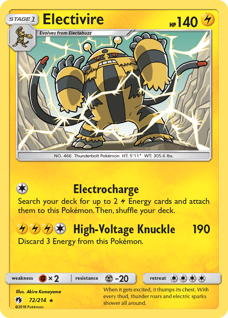 Electivire (72/214) [Sun & Moon: Lost Thunder] | Deep Dive Games St. Marys