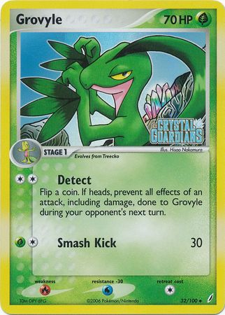 Grovyle (32/100) (Stamped) [EX: Crystal Guardians] | Deep Dive Games St. Marys