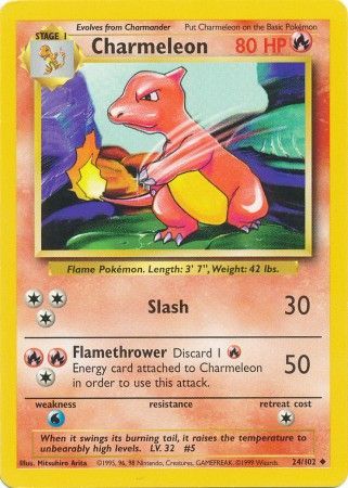 Charmeleon (24/102) [Base Set Unlimited] | Deep Dive Games St. Marys