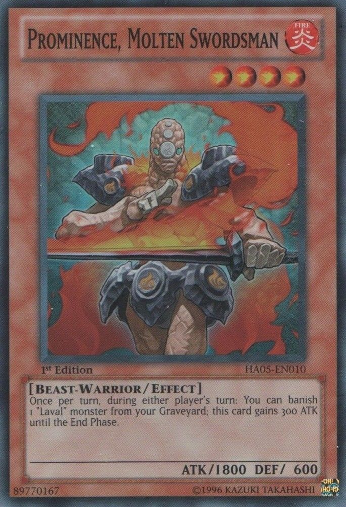 Prominence, Molten Swordsman [HA05-EN010] Super Rare | Deep Dive Games St. Marys