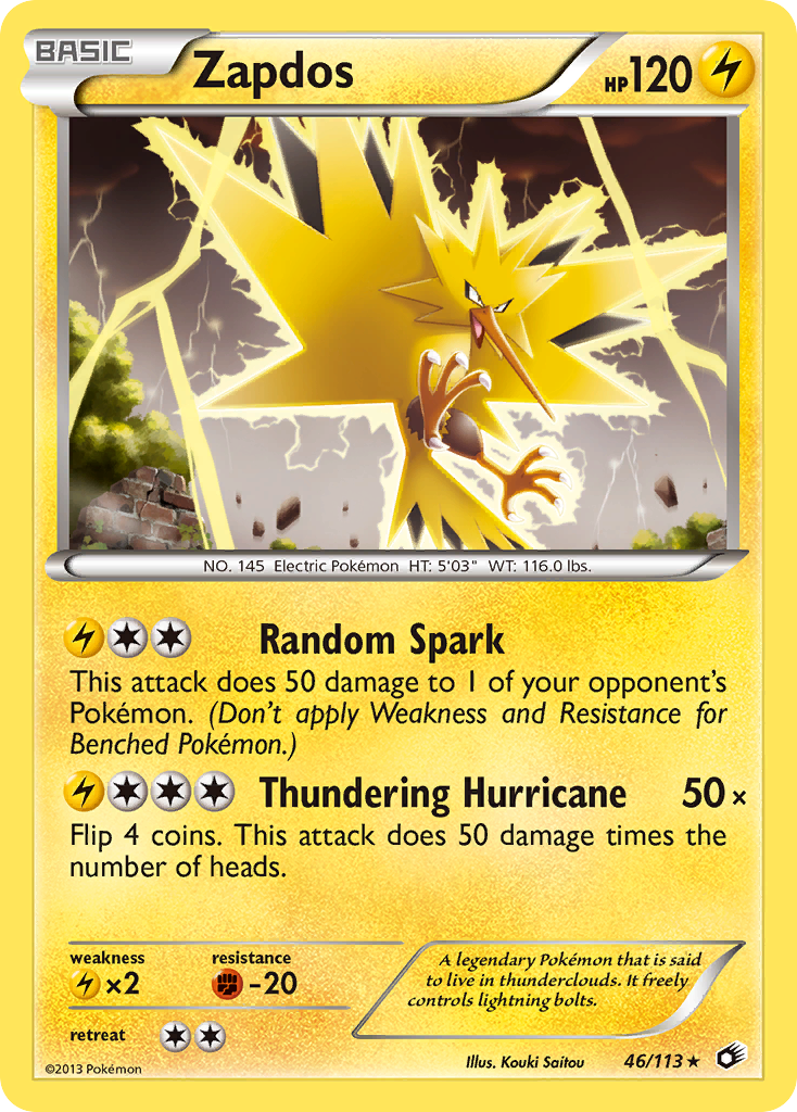 Zapdos (46/113) (Theme Deck Exclusive) [Black & White: Legendary Treasures] | Deep Dive Games St. Marys