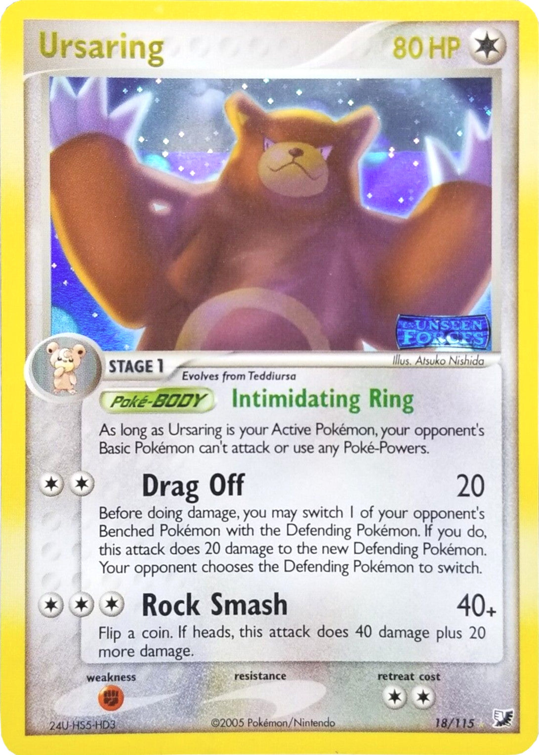 Ursaring (18/115) (Stamped) [EX: Unseen Forces] | Deep Dive Games St. Marys