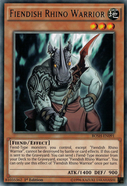 Fiendish Rhino Warrior [BOSH-EN091] Rare | Deep Dive Games St. Marys