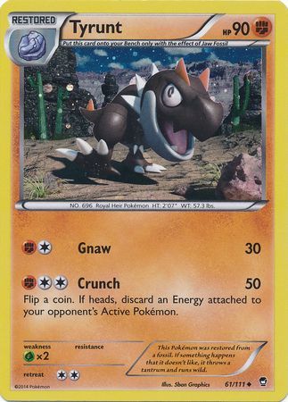 Tyrunt (61/111) (Cosmos Holo) [XY: Furious Fists] | Deep Dive Games St. Marys