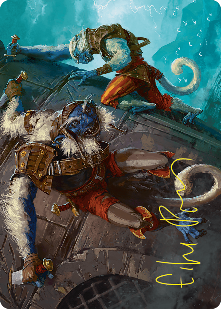 Goblin Boarders Art Card (11/54) (Gold-Stamped Signature) [Foundations Art Series] | Deep Dive Games St. Marys