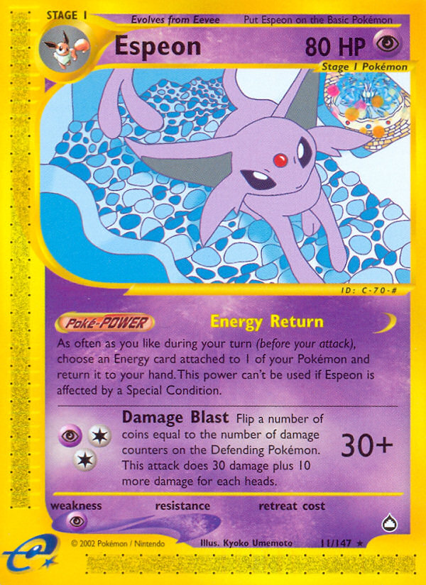 Espeon (11/147) [Aquapolis] | Deep Dive Games St. Marys