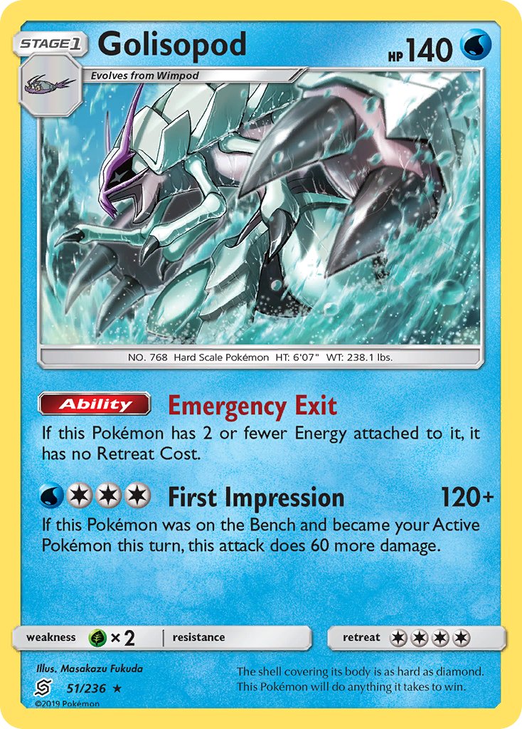 Golisopod (51/236) (Cosmos Holo) (Blister Exclusive) [Sun & Moon: Unified Minds] | Deep Dive Games St. Marys