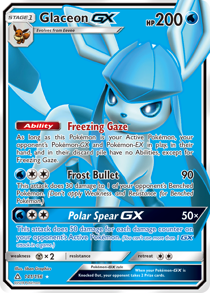 Glaceon GX (141/156) [Sun & Moon: Ultra Prism] | Deep Dive Games St. Marys