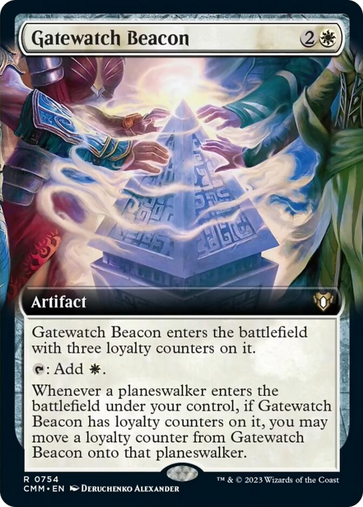 Gatewatch Beacon (Extended Art) [Commander Masters] | Deep Dive Games St. Marys