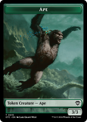 Ape // Shark Double-Sided Token [Outlaws of Thunder Junction Commander Tokens] | Deep Dive Games St. Marys