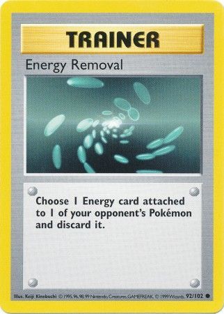 Energy Removal (92/102) [Base Set Shadowless Unlimited] | Deep Dive Games St. Marys