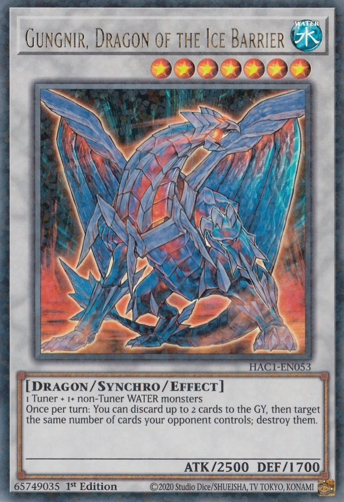 Gungnir, Dragon of the Ice Barrier (Duel Terminal) [HAC1-EN053] Parallel Rare | Deep Dive Games St. Marys