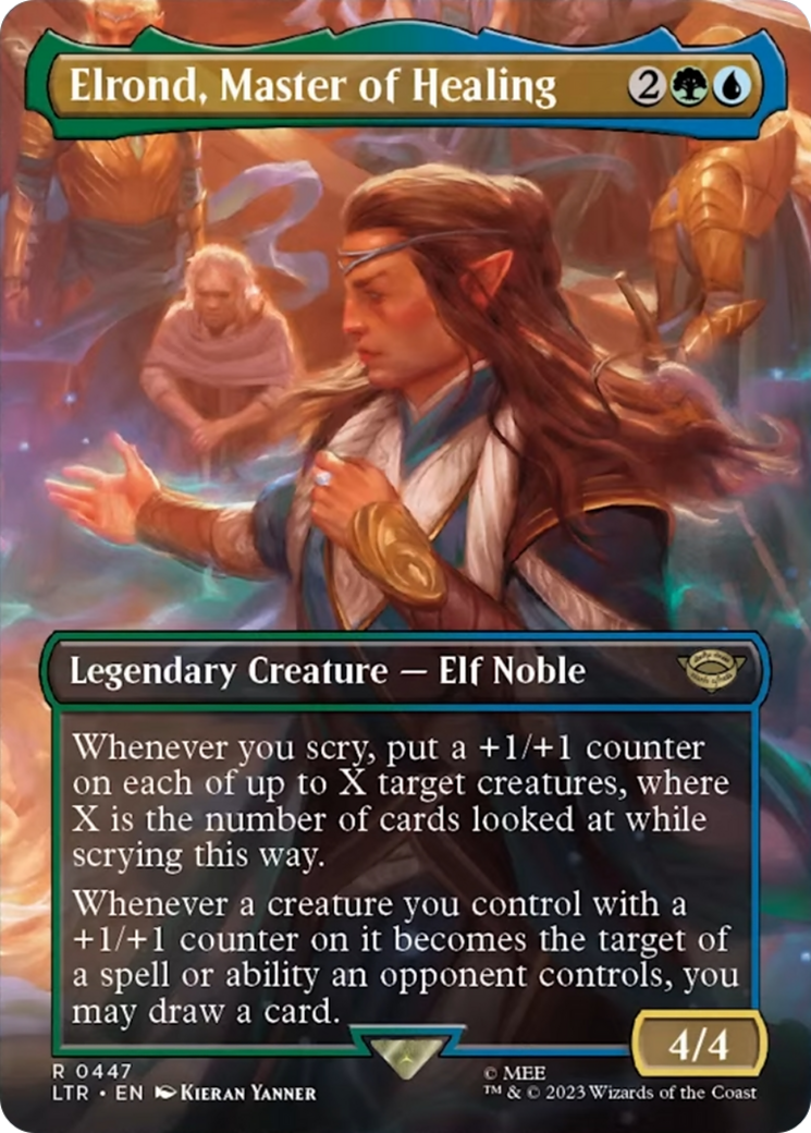 Elrond, Master of Healing (Borderless Alternate Art) [The Lord of the Rings: Tales of Middle-Earth] | Deep Dive Games St. Marys