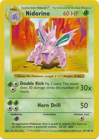 Nidorino (37/102) [Base Set Shadowless Unlimited] | Deep Dive Games St. Marys