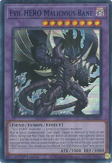 Evil HERO Malicious Bane (Blue) [LDS3-EN033] Ultra Rare | Deep Dive Games St. Marys