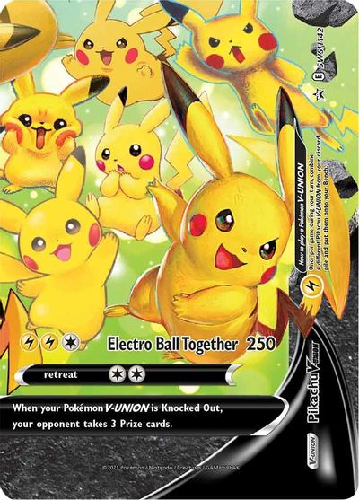 Pikachu V-UNION (SWSH142) (Celebrations) [Sword & Shield: Black Star Promos] | Deep Dive Games St. Marys