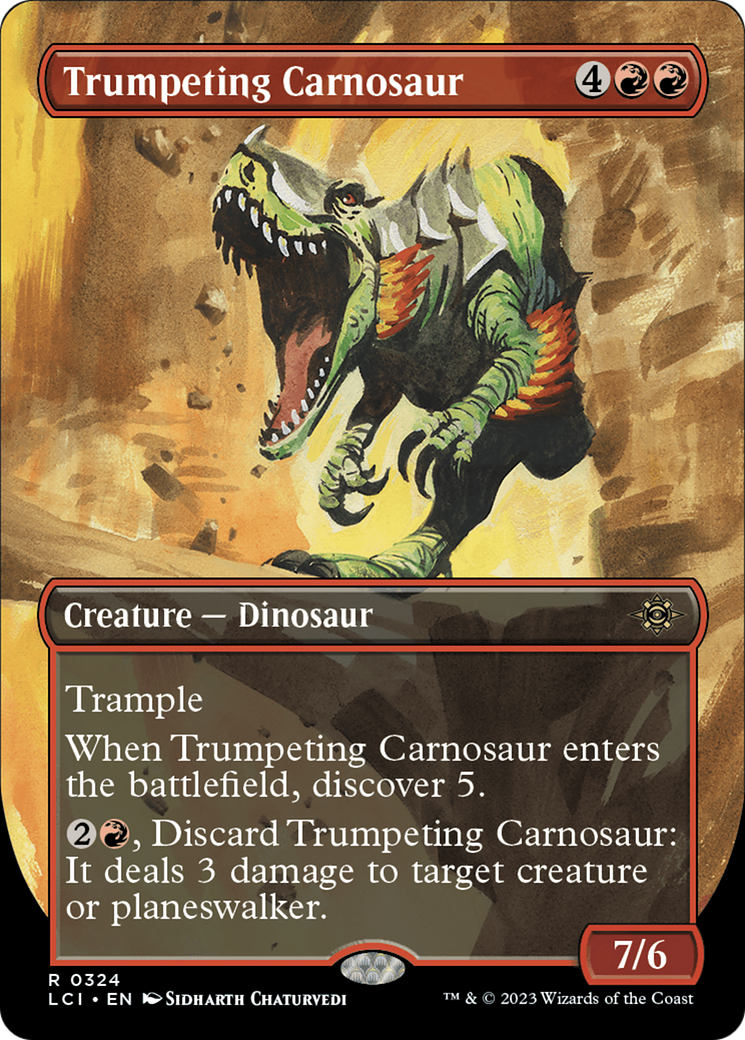 Trumpeting Carnosaur (Borderless) [The Lost Caverns of Ixalan] | Deep Dive Games St. Marys