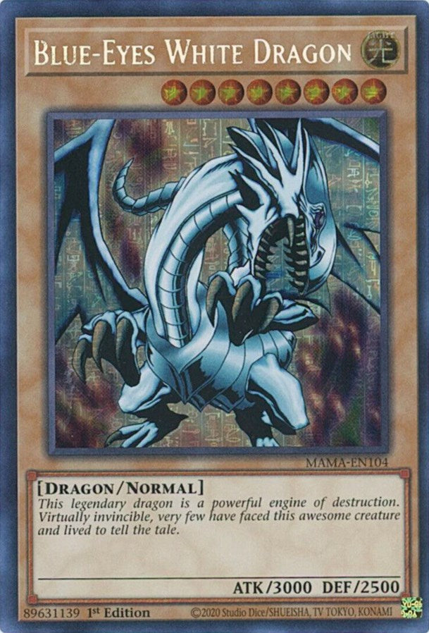 Blue-Eyes White Dragon [MAMA-EN104] Secret Pharaoh's Rare | Deep Dive Games St. Marys