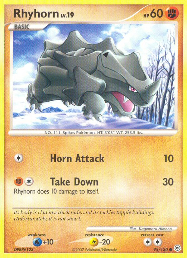 Rhyhorn (95/130) [Diamond & Pearl: Base Set] | Deep Dive Games St. Marys