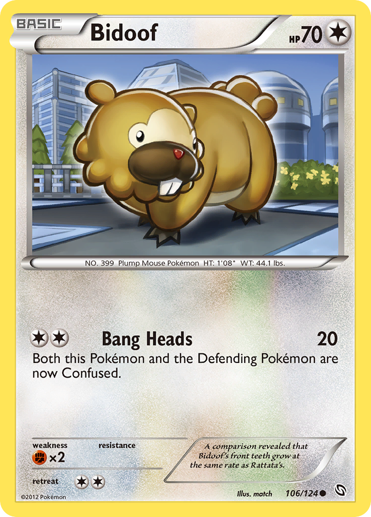 Bidoof (106/124) [Black & White: Dragons Exalted] | Deep Dive Games St. Marys