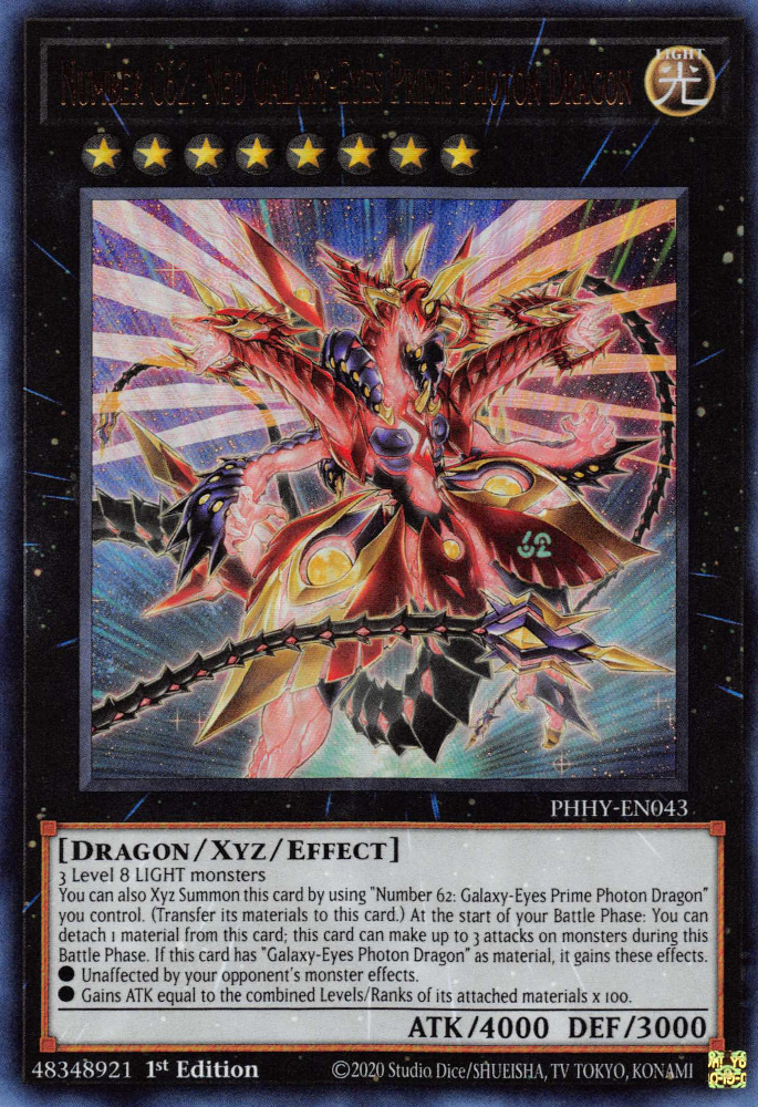 Number C62: Neo Galaxy-Eyes Prime Photon Dragon [PHHY-EN043] Ultra Rare | Deep Dive Games St. Marys