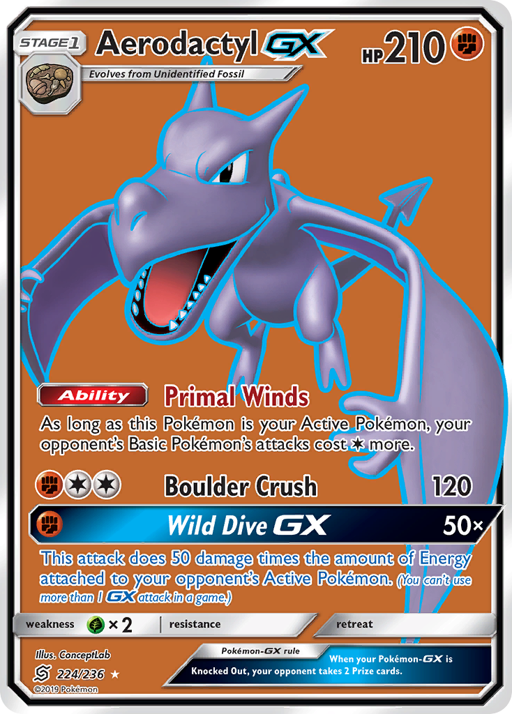 Aerodactyl GX (224/236) [Sun & Moon: Unified Minds] | Deep Dive Games St. Marys