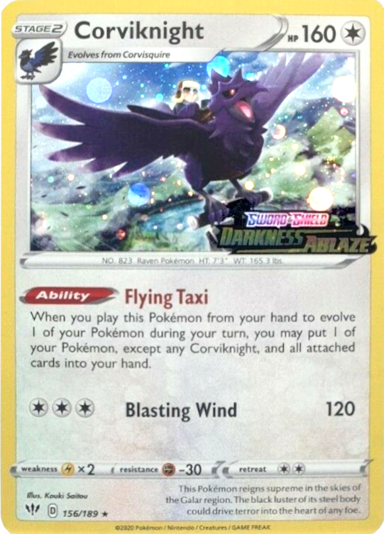 Corviknight (156/189) (Cosmos Holo) [Sword & Shield: Darkness Ablaze] | Deep Dive Games St. Marys