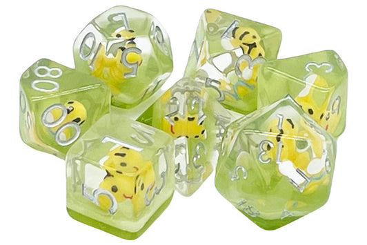 Old School 7 Piece DnD RPG Dice Set: Animal Kingdom - Baby Bumblebee | Deep Dive Games St. Marys