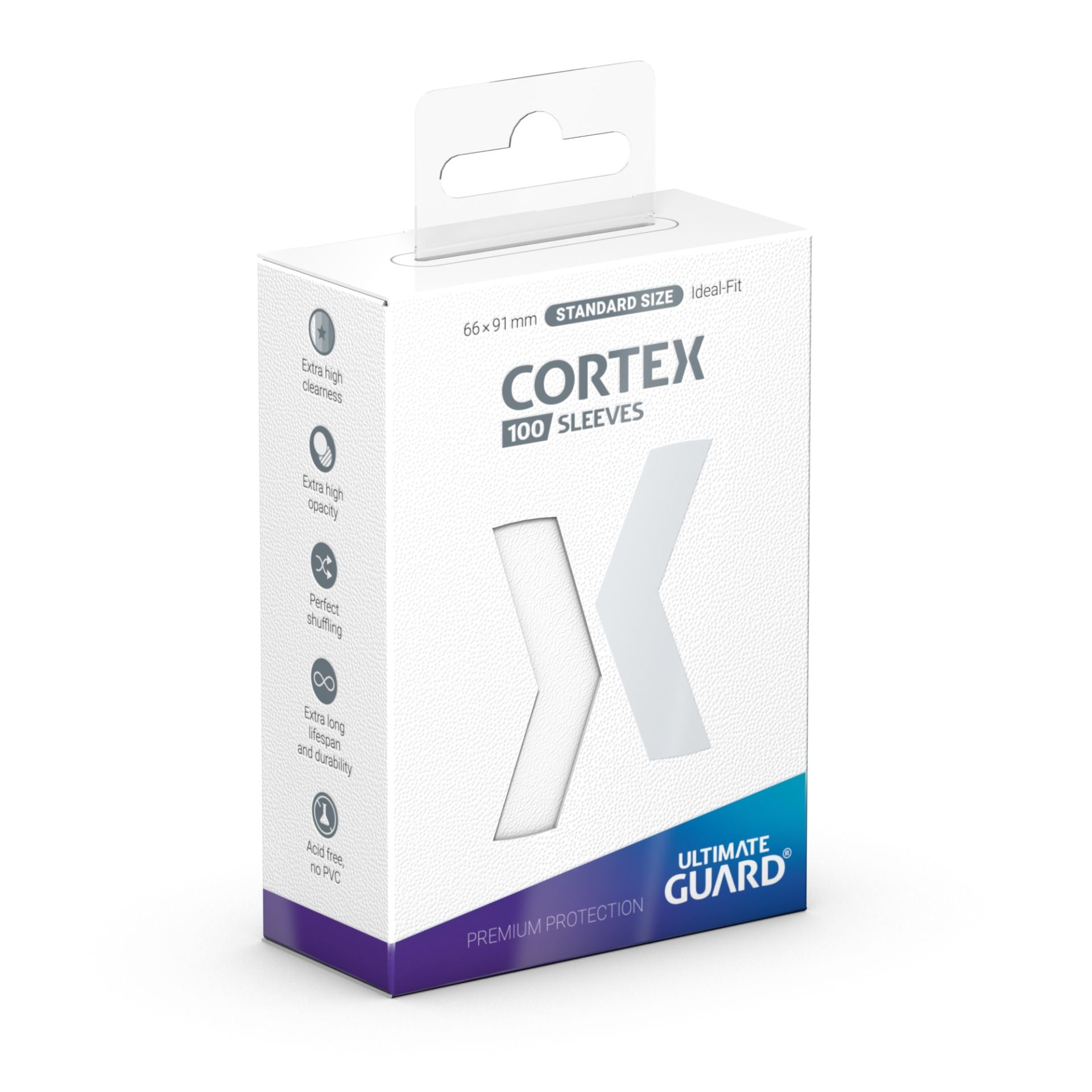 Ultimate Guard Cortex Glossy 100 Count Sleeves: White | Deep Dive Games St. Marys