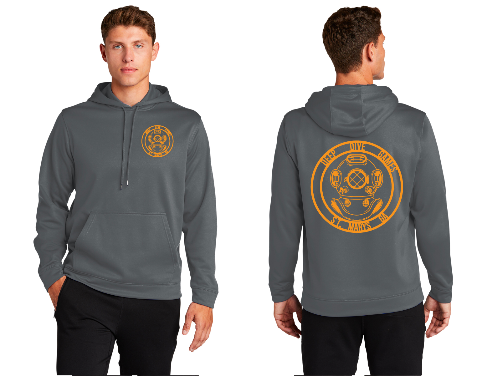 Deep Dive Hoodie - Grey/Orange Medium | Deep Dive Games St. Marys