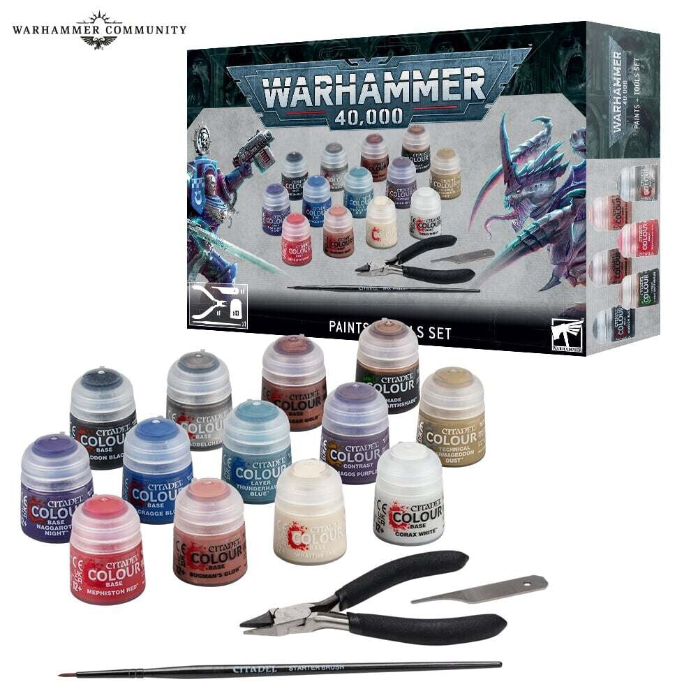 Warhammer 40k Paints + Tools Set | Deep Dive Games St. Marys