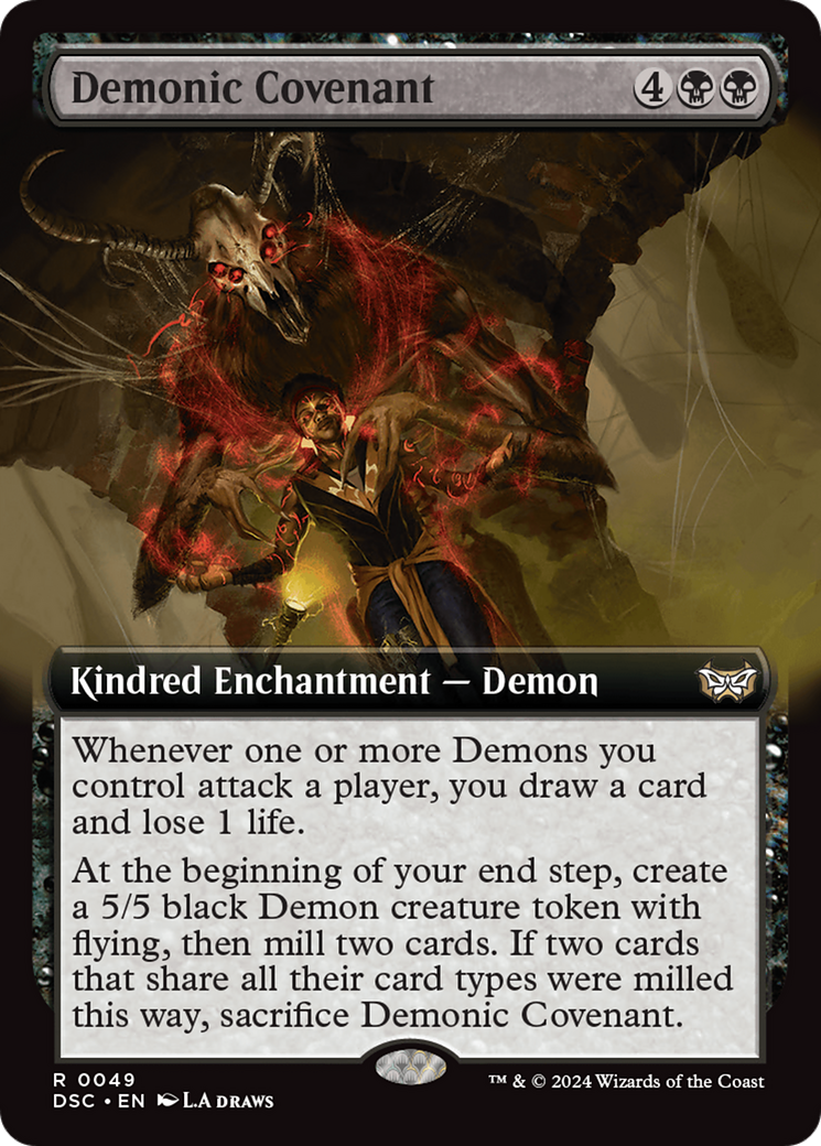 Demonic Covenant (Extended Art) [Duskmourn: House of Horror Commander] | Deep Dive Games St. Marys