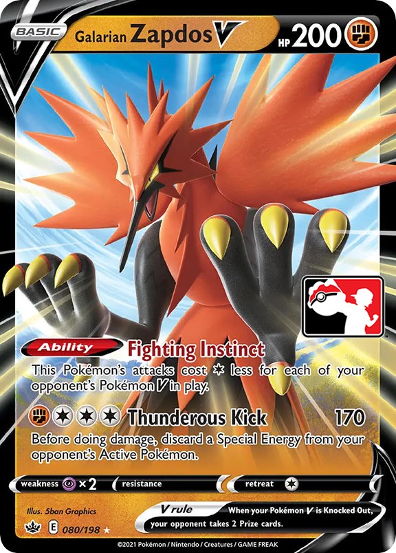 Galarian Zapdos V (080/198) [Prize Pack Series One] | Deep Dive Games St. Marys