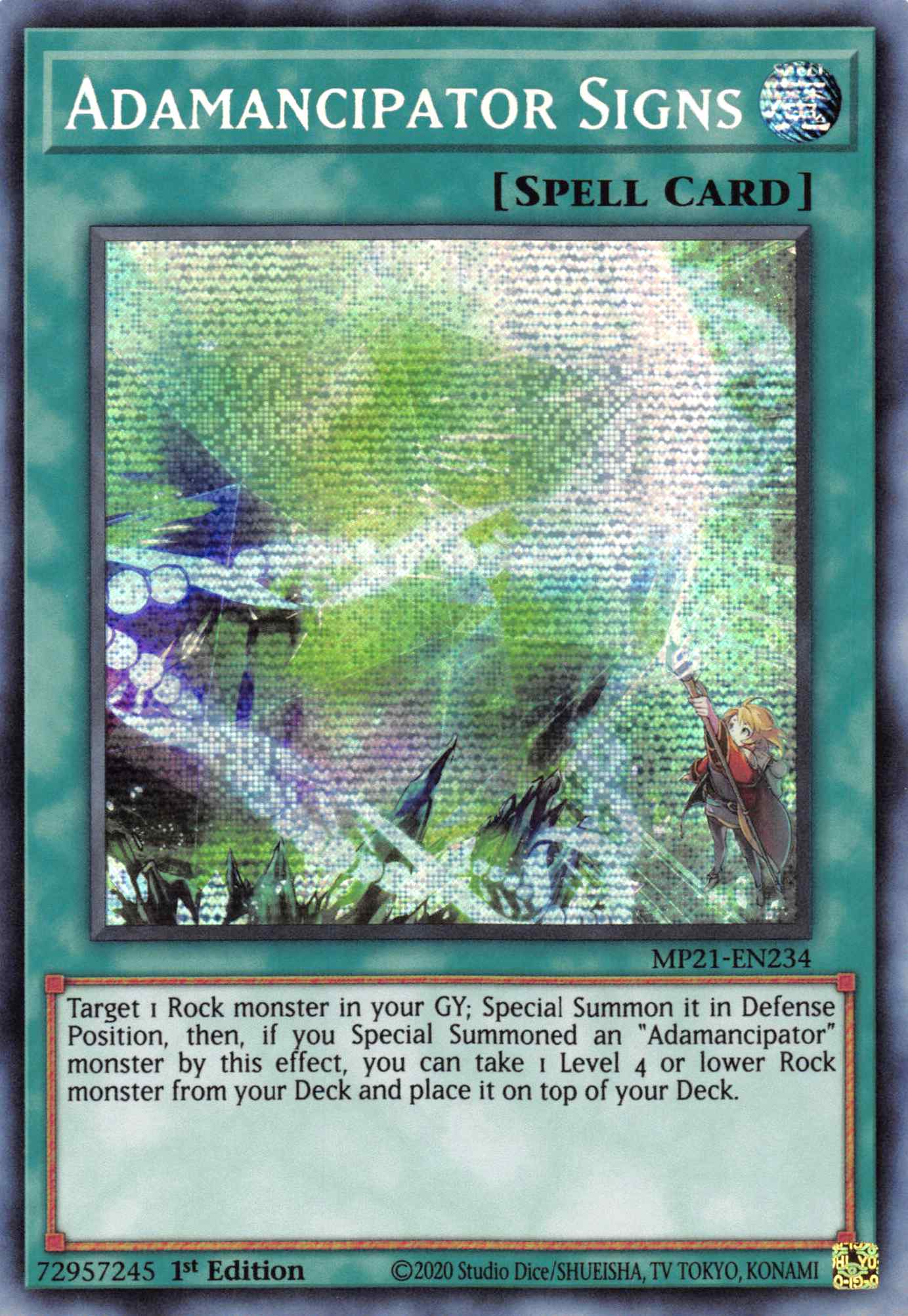 Adamancipator Signs [MP21-EN234] Prismatic Secret Rare | Deep Dive Games St. Marys