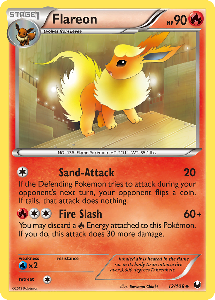 Flareon (12/108) [Black & White: Dark Explorers] | Deep Dive Games St. Marys