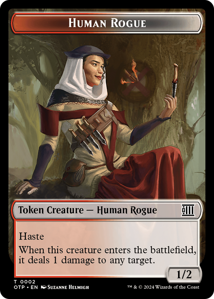 Human Rogue // Plot Double-Sided Token [Outlaws of Thunder Junction: Breaking News Tokens] | Deep Dive Games St. Marys