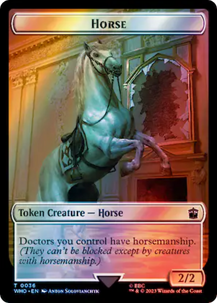 Horse // Alien Salamander Double-Sided Token (Surge Foil) [Doctor Who Tokens] | Deep Dive Games St. Marys