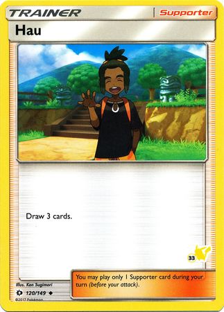 Hau (120/149) (Pikachu Stamp #33) [Battle Academy 2020] | Deep Dive Games St. Marys