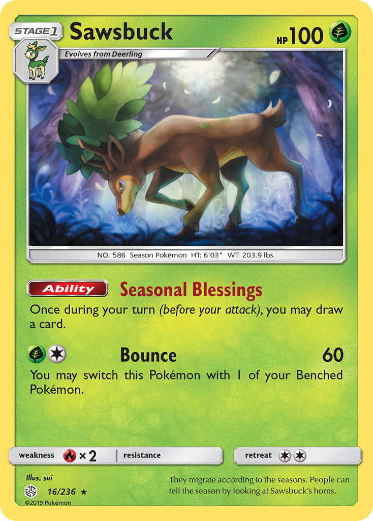 Sawsbuck (16/236) [Sun & Moon: Cosmic Eclipse] | Deep Dive Games St. Marys